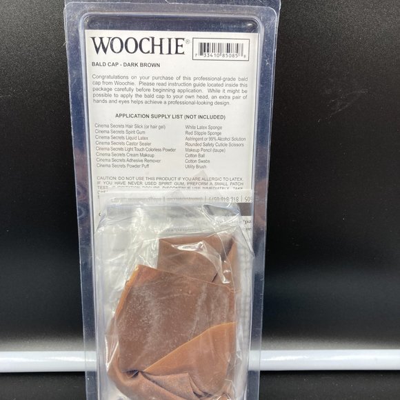 Woochie DARK BROWN Bald Cap Latex Appliance for SFX/Halloween - Picture 2 of 2